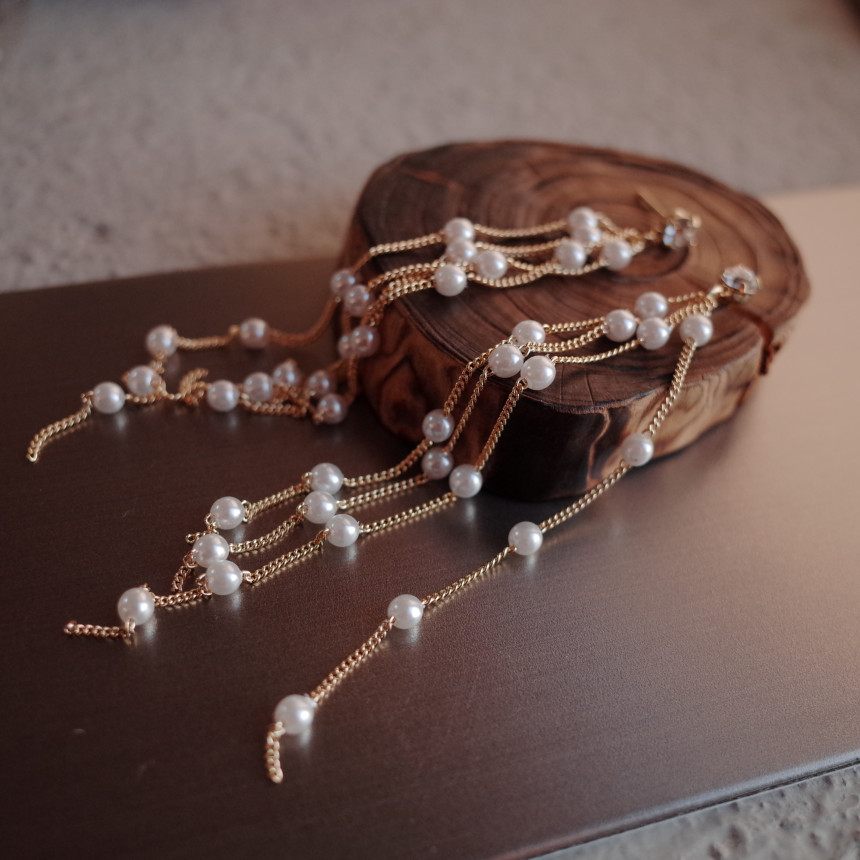 <b><p>NO.87 Rainy Day Pearl drop Stylish Chic Unique</p></b><b><p>NO.87 レイニーデイ パールドロップイヤリング スタイリッシュな シックな ユデザイン</p></b><br /><br /><p align='center'>