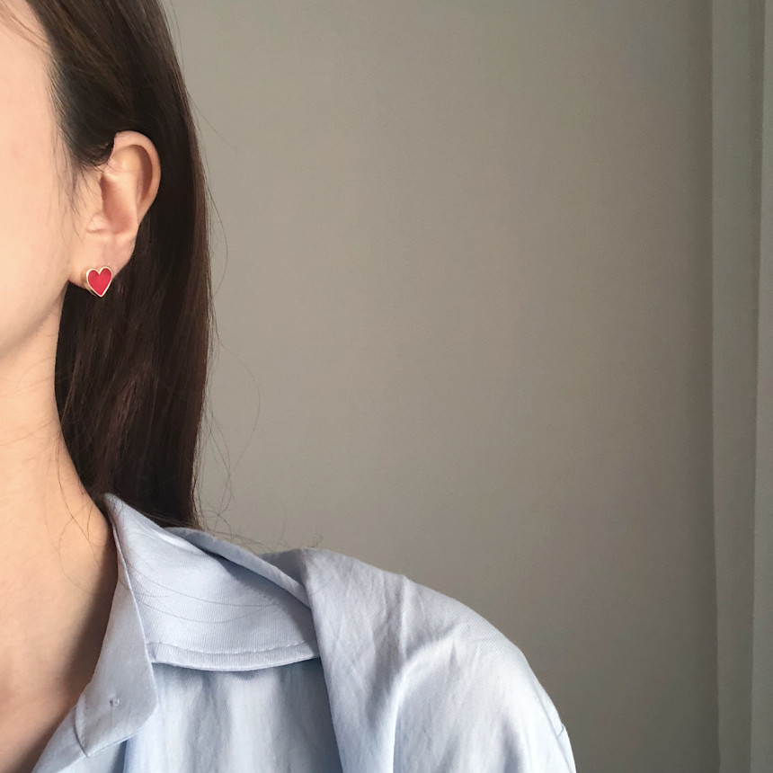 <b><p>Forever heart ring Bold sil Pl drop Unbalanced</p></b><b><p>フォーエバー ハート イヤリング ボールド シル パロップ アンバランス ハンドメイド</p></b><br /><br /><p align='center'>