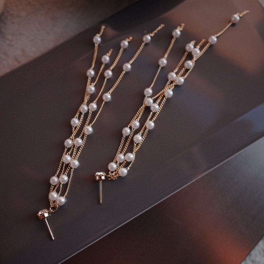 <b><p>NO.87 Rainy Day Pearl drop Stylish Chic Unique</p></b><b><p>NO.87 レイニーデイ パールドロップイヤリング スタイリッシュな シックな ユデザイン</p></b><br /><br /><p align='center'>