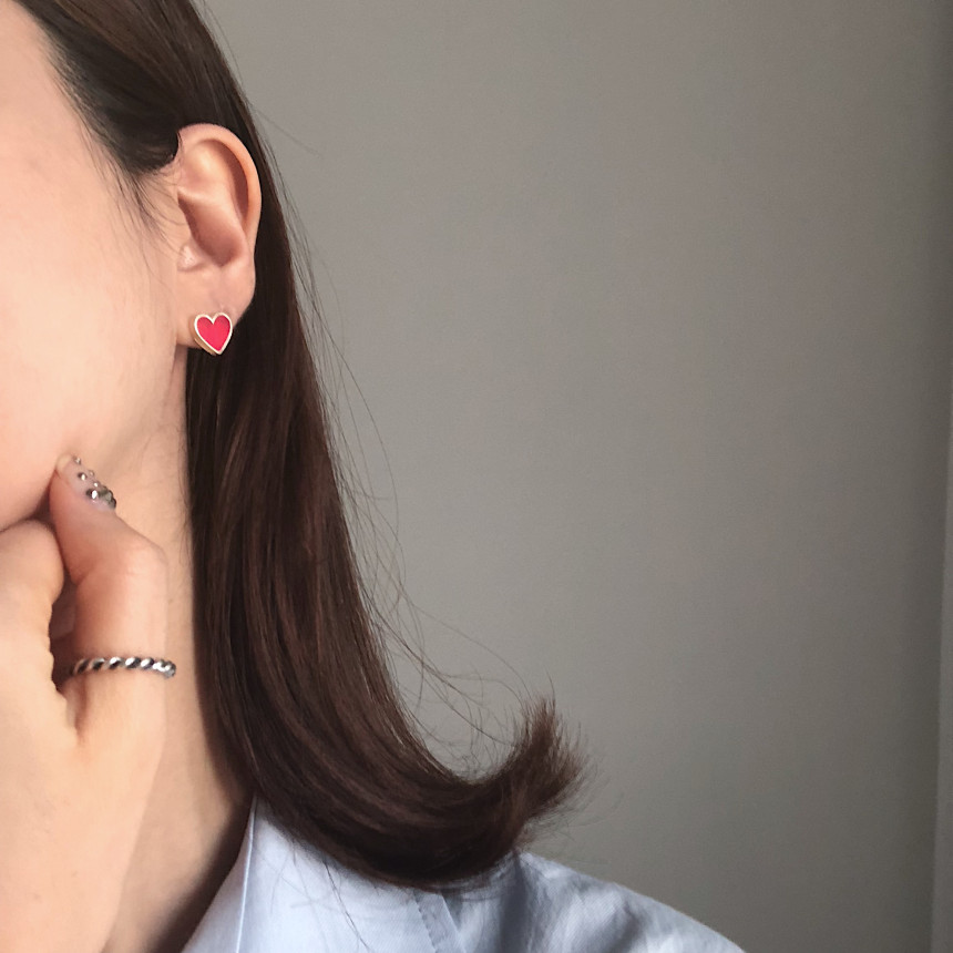 <b><p>Forever heart ring Bold sil Pl drop Unbalanced</p></b><b><p>フォーエバー ハート イヤリング ボールド シル パロップ アンバランス ハンドメイド</p></b><br /><br /><p align='center'>