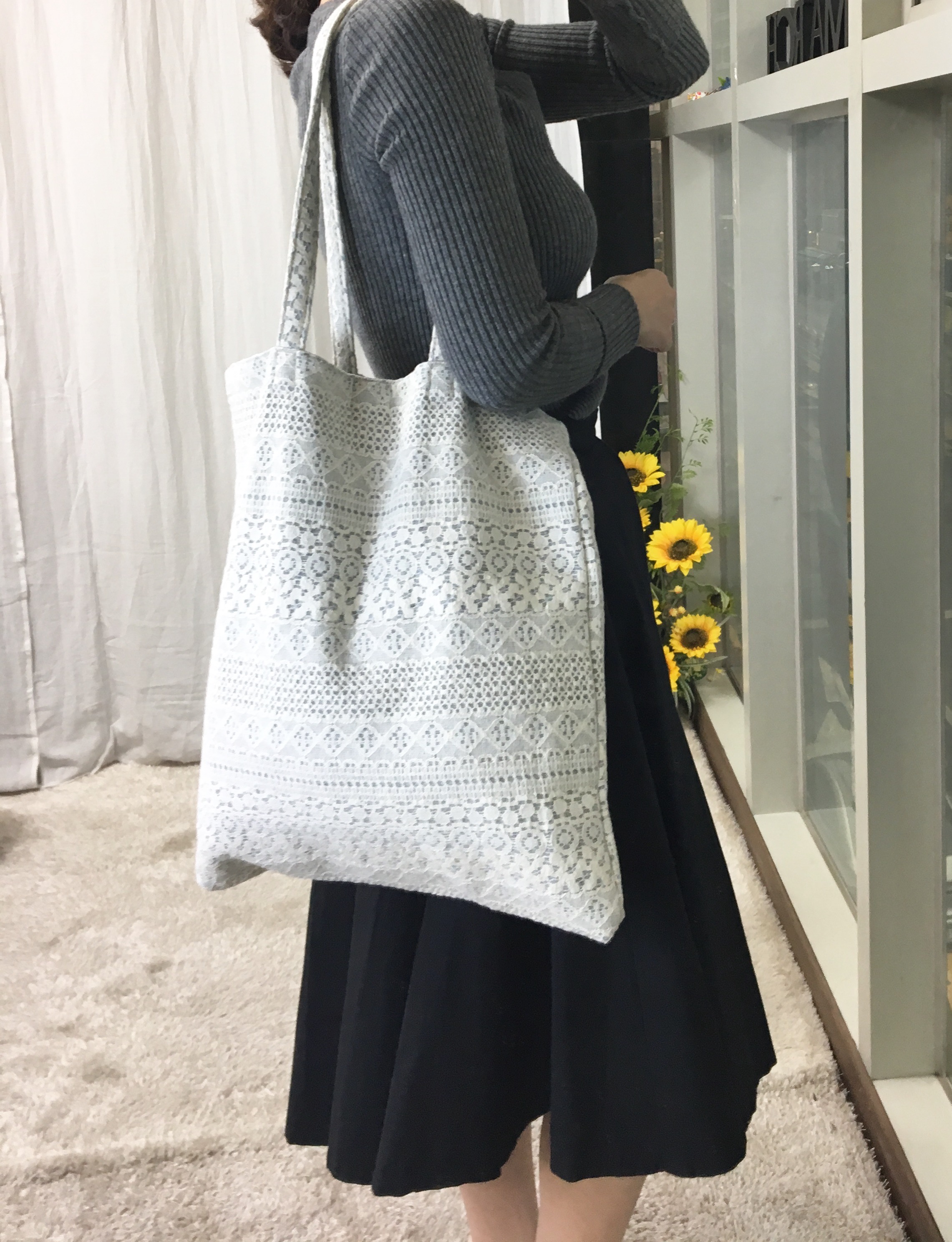 <b><p>SO MARCH Spring Race Eco Bag 3l Light Shoulder</p></b><b><p>SO MARCH春レースエコバッグ3col軽量バッグショルダーバッグ感性 레이스에코백</p></b><br /><br /><p align='center'>