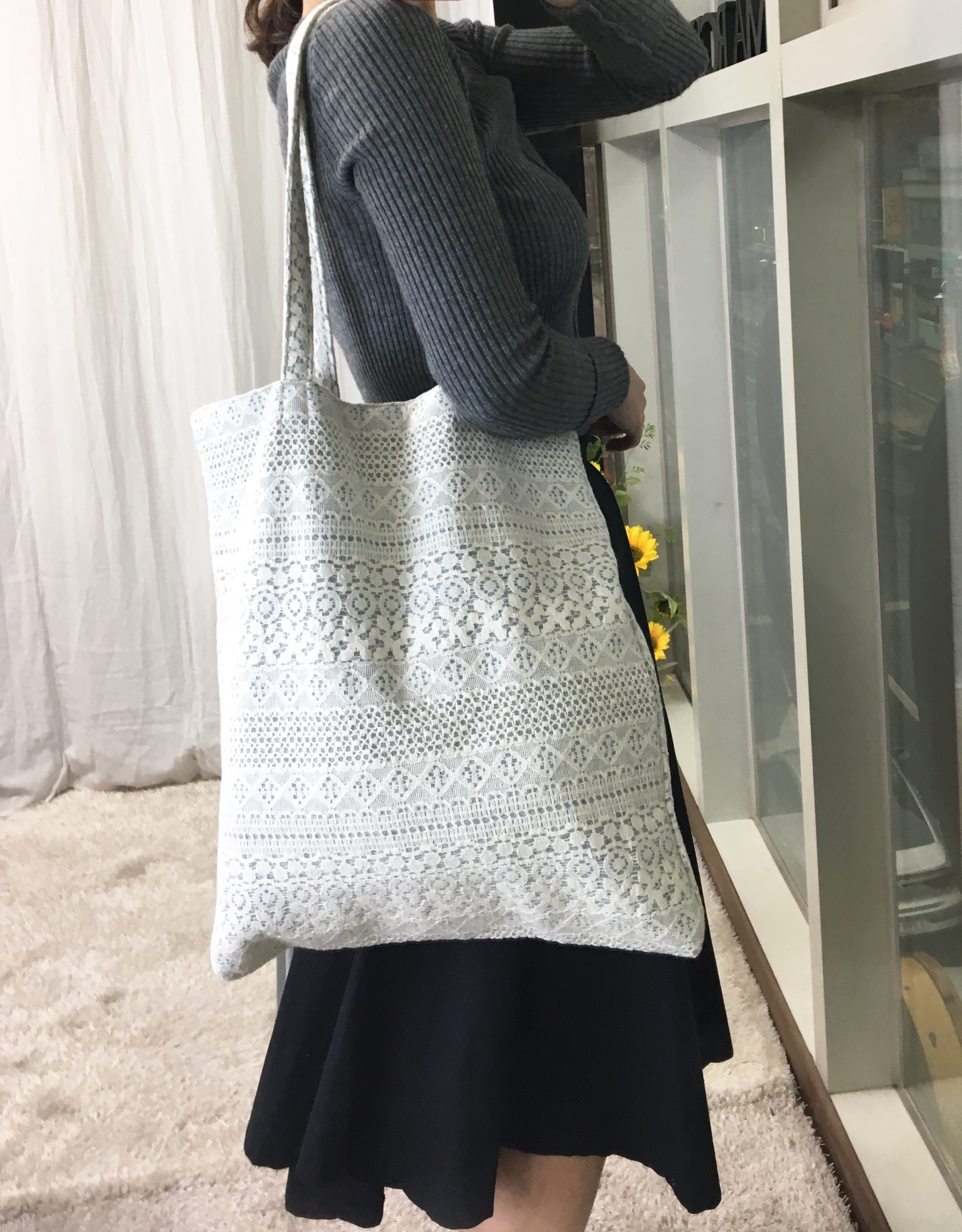 <b><p>SO MARCH Spring Race Eco Bag 3l Light Shoulder</p></b><b><p>SO MARCH春レースエコバッグ3col軽量バッグショルダーバッグ感性 레이스에코백</p></b><br /><br /><p align='center'>