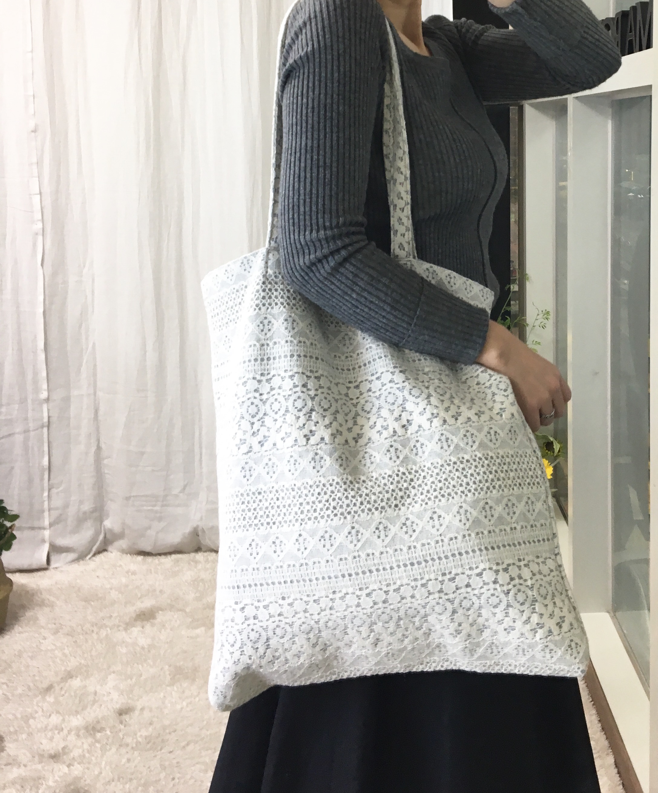 <b><p>SO MARCH Spring Race Eco Bag 3l Light Shoulder</p></b><b><p>SO MARCH春レースエコバッグ3col軽量バッグショルダーバッグ感性 레이스에코백</p></b><br /><br /><p align='center'>