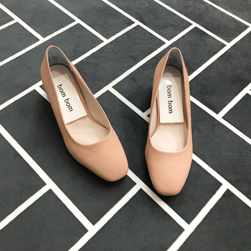 <b><p>Mourning Korean Rnd nose Middle heel pump</p></b><b><p>無排 韓国語 円形の鼻 ミドルヒール パンプス 靴 きれいな 簡単スタイル シル</p></b><br /><br /><p align='center'>