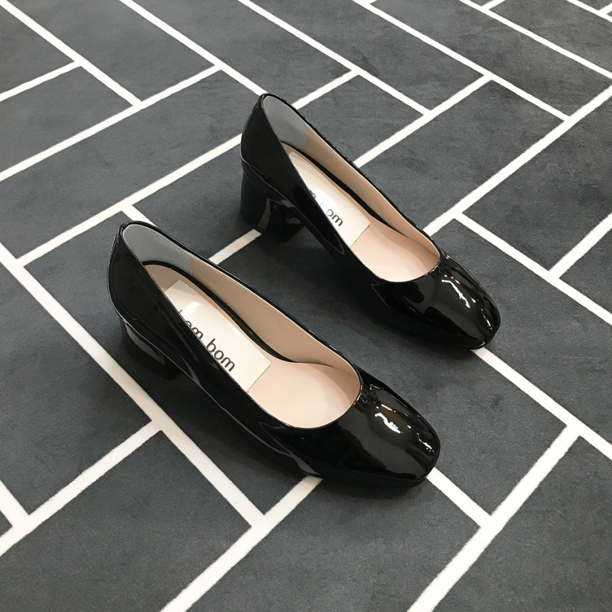 <b><p>Mourning Korean Rnd nose Middle heel pump</p></b><b><p>無排 韓国語 円形の鼻 ミドルヒール パンプス 靴 きれいな 簡単スタイル シル</p></b><br /><br /><p align='center'>