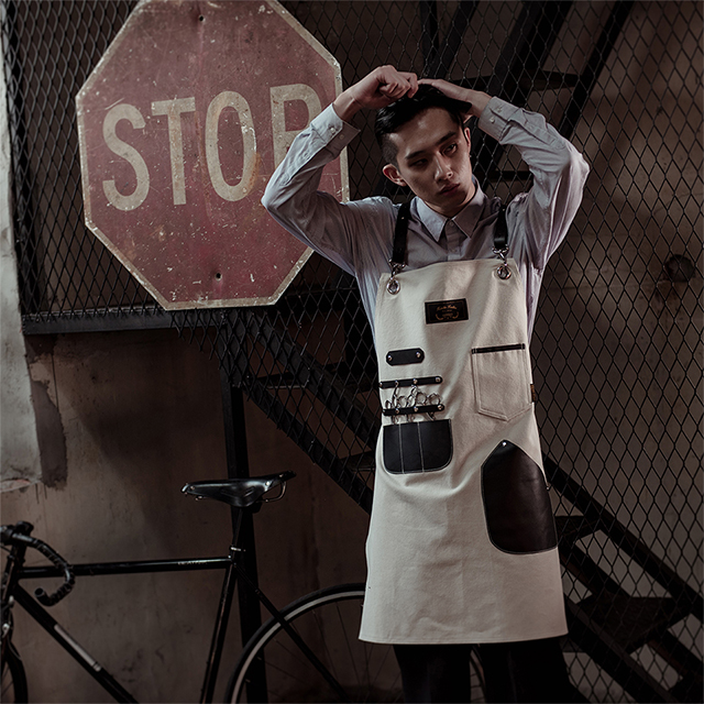 칸데오레더 하이드 쿠앤크 공방 미용실 카페 미용사 바리스타 앞치마 가죽 꽃집 앞치마