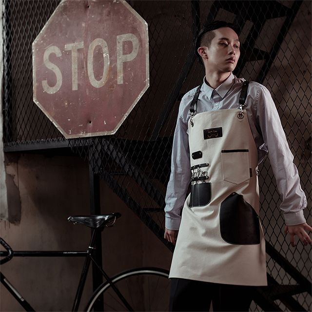 칸데오레더 하이드 쿠앤크 공방 미용실 카페 미용사 바리스타 앞치마 가죽 꽃집 앞치마