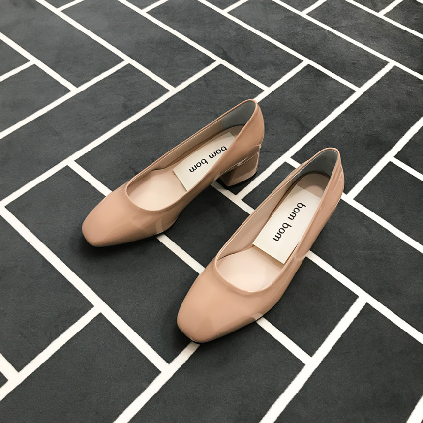 <b><p>Mourning Korean Rnd nose Middle heel pump</p></b><b><p>無排 韓国語 円形の鼻 ミドルヒール パンプス 靴 きれいな 簡単スタイル シル</p></b><br /><br /><p align='center'>