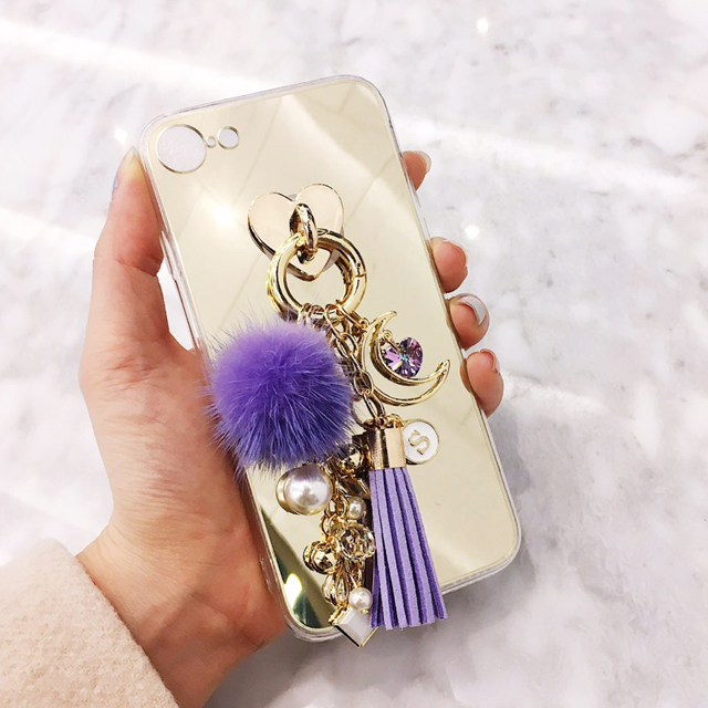 <b><p>Galaxy Note Pom foam Initi Keyring Tassel</p></b><b><p>ギャラクシーノート8ポンポンがイニシャルキーリングタッセルケースiPhone 8のガールフレンドの贈</p></b><br /><br /><p align='center'>