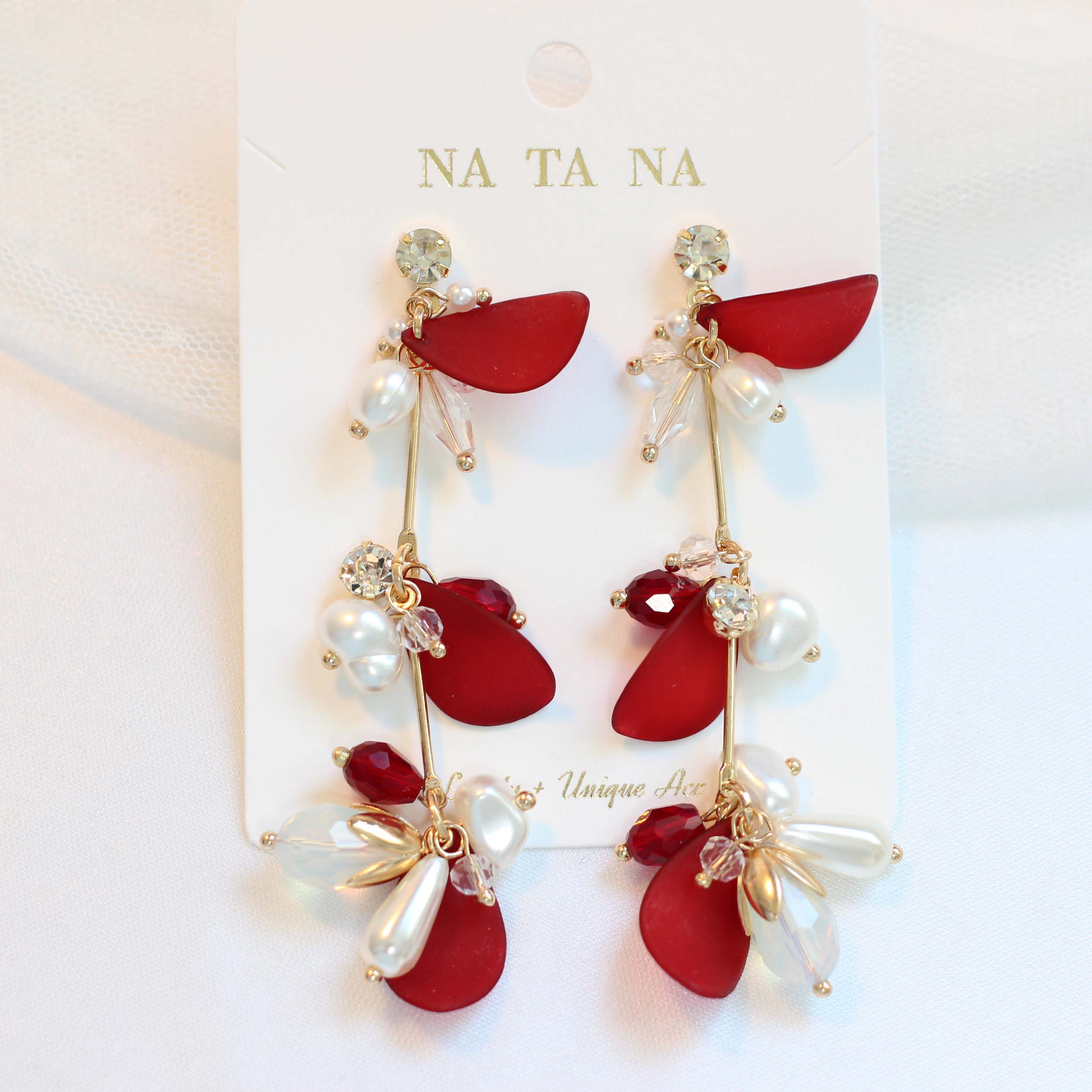 <b><p>Petal Flower Cubic Bold Drop Earrings Possible</p></b><b><p>花びらフラワー キュービック ボールド ドロップイヤリング グィチ可能 耳ドリル</p></b><br /><br /><p align='center'>