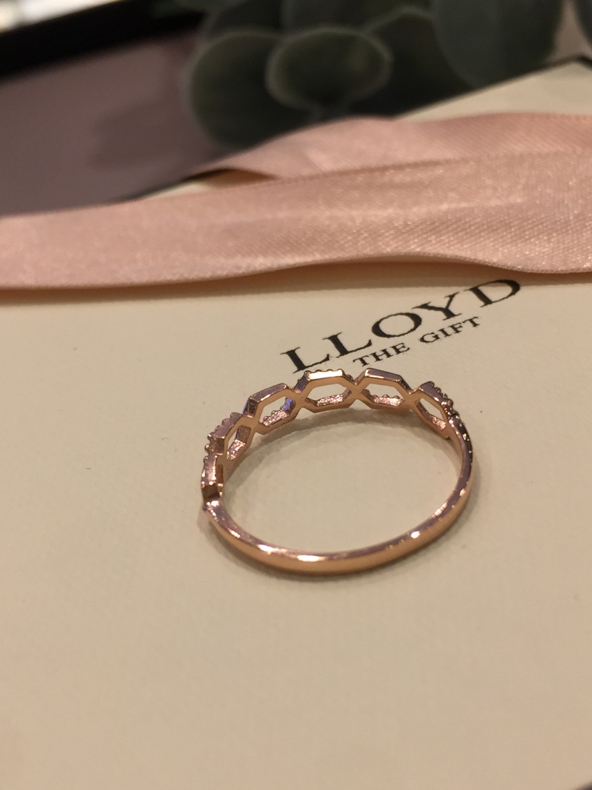 <b><p>Lloyd Hexag ring LRT18004 female 30s 14K</p></b><b><p>ロイド 六角リング LRT18004 女性 30代 14K 10k ローズゴールド</p></b><br /><br /><p align='center'>