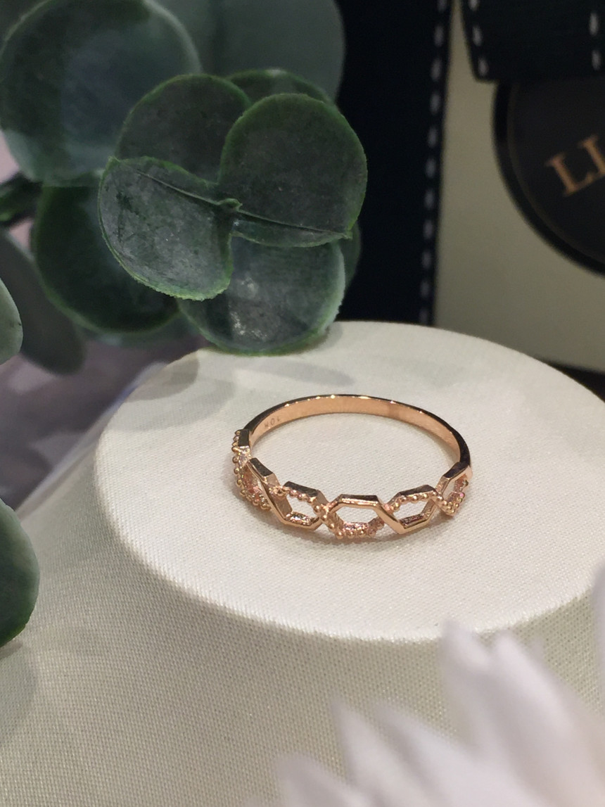<b><p>Lloyd Hexag ring LRT18004 female 30s 14K</p></b><b><p>ロイド 六角リング LRT18004 女性 30代 14K 10k ローズゴールド</p></b><br /><br /><p align='center'>