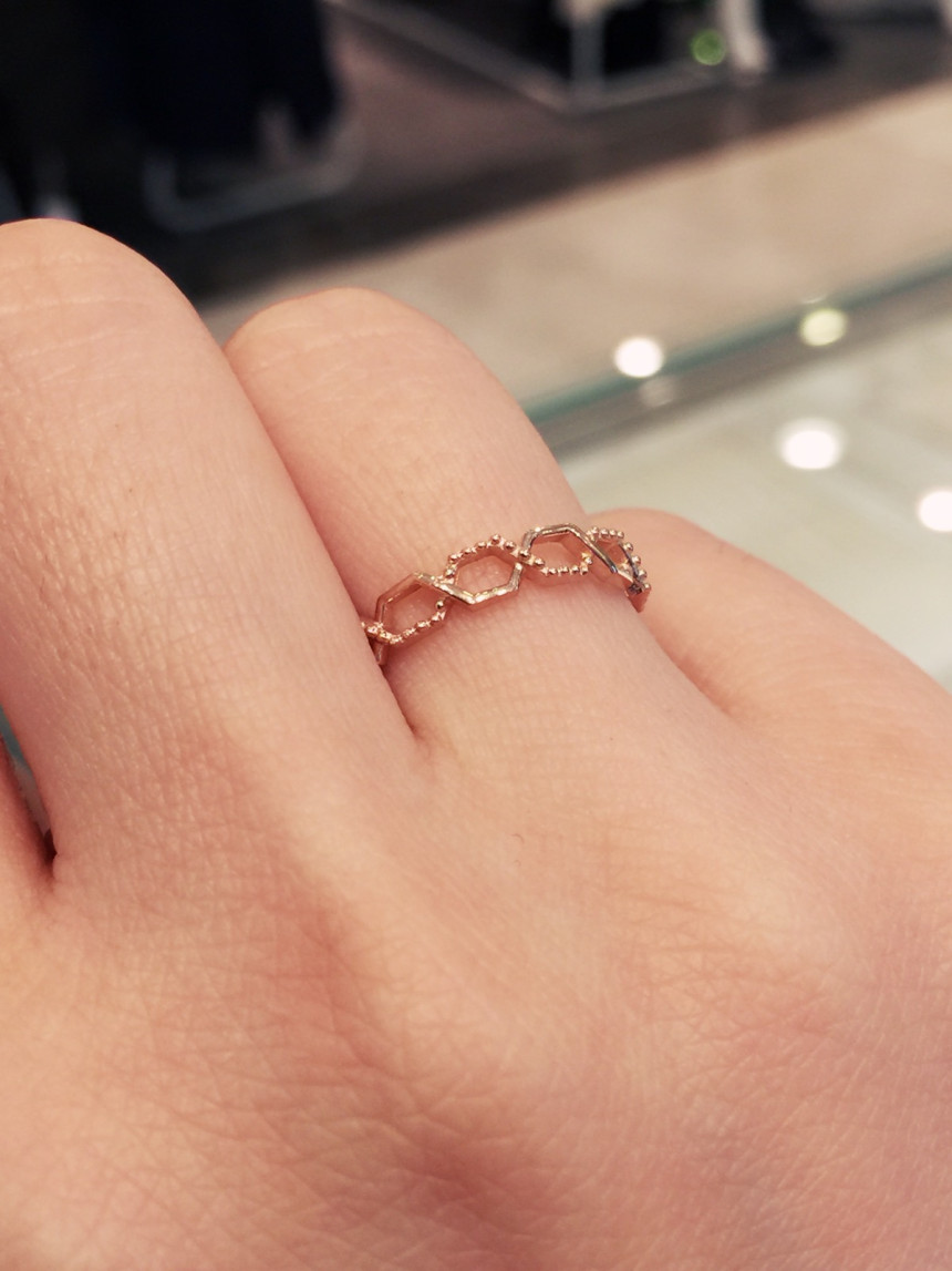 <b><p>Lloyd Hexag ring LRT18004 female 30s 14K</p></b><b><p>ロイド 六角リング LRT18004 女性 30代 14K 10k ローズゴールド</p></b><br /><br /><p align='center'>