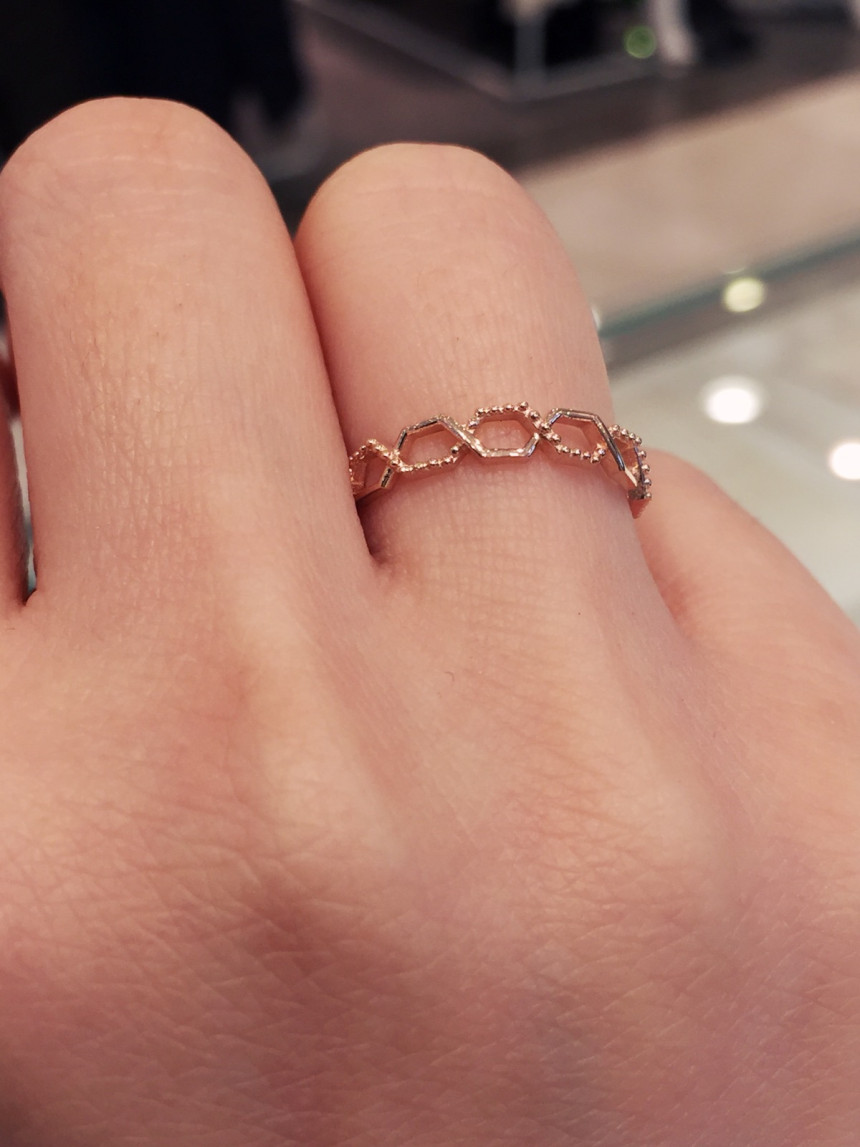 <b><p>Lloyd Hexag ring LRT18004 female 30s 14K</p></b><b><p>ロイド 六角リング LRT18004 女性 30代 14K 10k ローズゴールド</p></b><br /><br /><p align='center'>