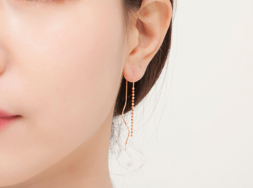 <b><p>14k rose wave Dp earring Women's gold</p></b><b><p>14k ローズ ウェーブ ドロップ イヤリング 女性の金 きれいな 整頓された K唾液</p></b><br /><br /><p align='center'>