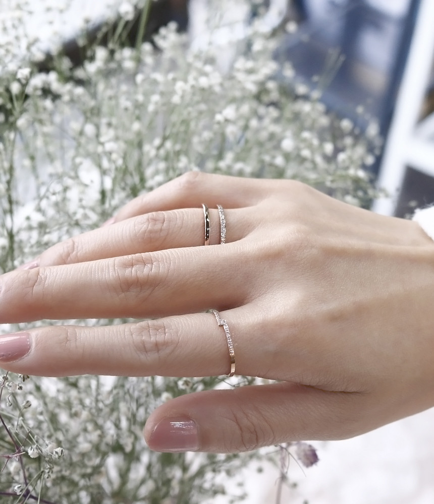 <b><p>Layered Two-line cubic Surge Steel titanium</p></b><b><p>重ね着 二行キュービック 書かれているカールスチール リング チタン デイリー スリム</p></b><br /><br /><p align='center'>