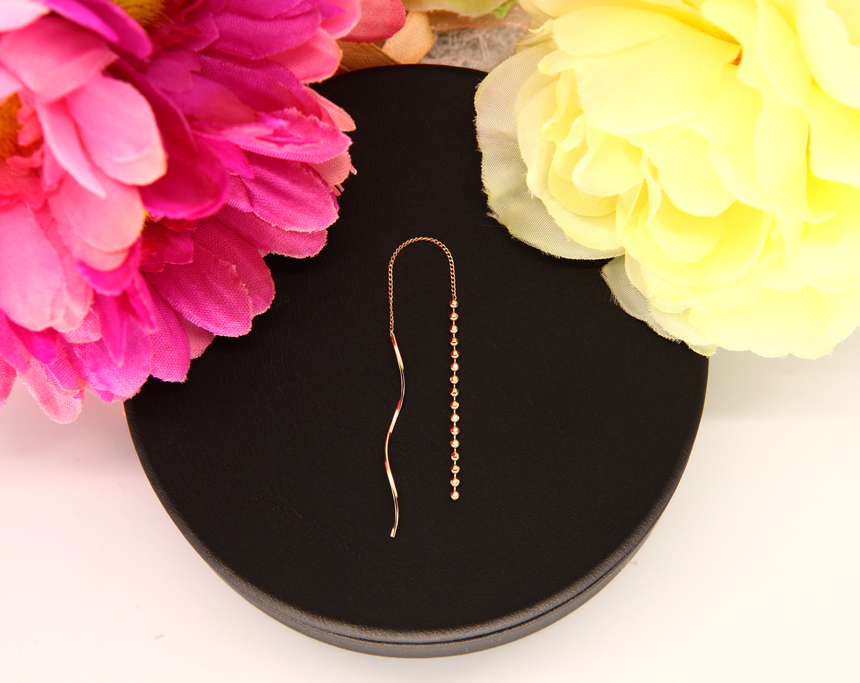 <b><p>14k rose wave Dp earring Women's gold</p></b><b><p>14k ローズ ウェーブ ドロップ イヤリング 女性の金 きれいな 整頓された K唾液</p></b><br /><br /><p align='center'>
