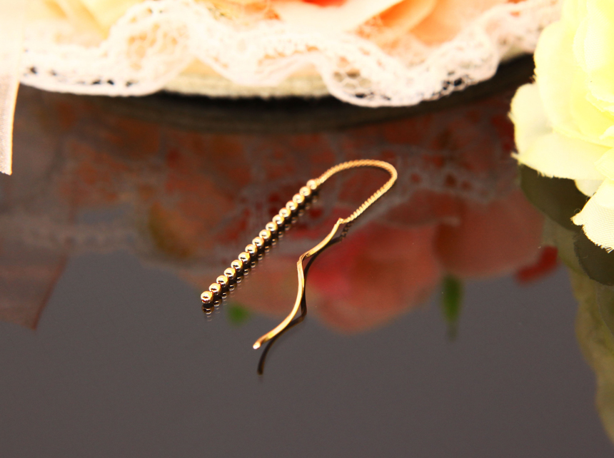 <b><p>14k rose wave Dp earring Women's gold</p></b><b><p>14k ローズ ウェーブ ドロップ イヤリング 女性の金 きれいな 整頓された K唾液</p></b><br /><br /><p align='center'>