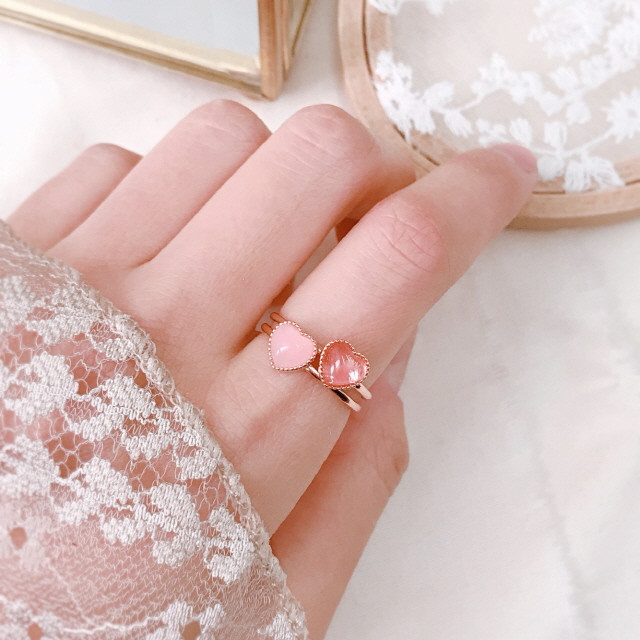 <b><p>Love Me heart one friendship ng gold silr</p></b><b><p>ラブ米 ハート ストーン 友情 リング ゴールド シルバー 重ね着 5 色 デイリー</p></b><br /><br /><p align='center'>