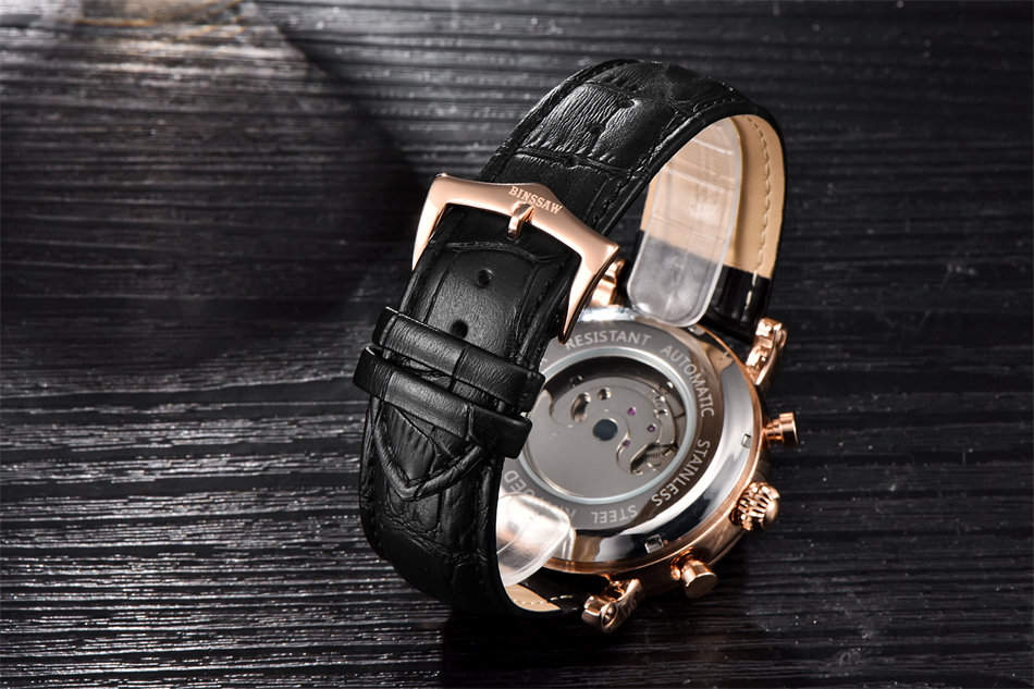 <b><p>Binssaw Moon Phase leather clock bla Simp</p></b><b><p>ビンソー ムーンフェイズ レザー 時計 ブラック すっきりとした シンプルフレンチル</p></b><br /><br /><p align='center'>