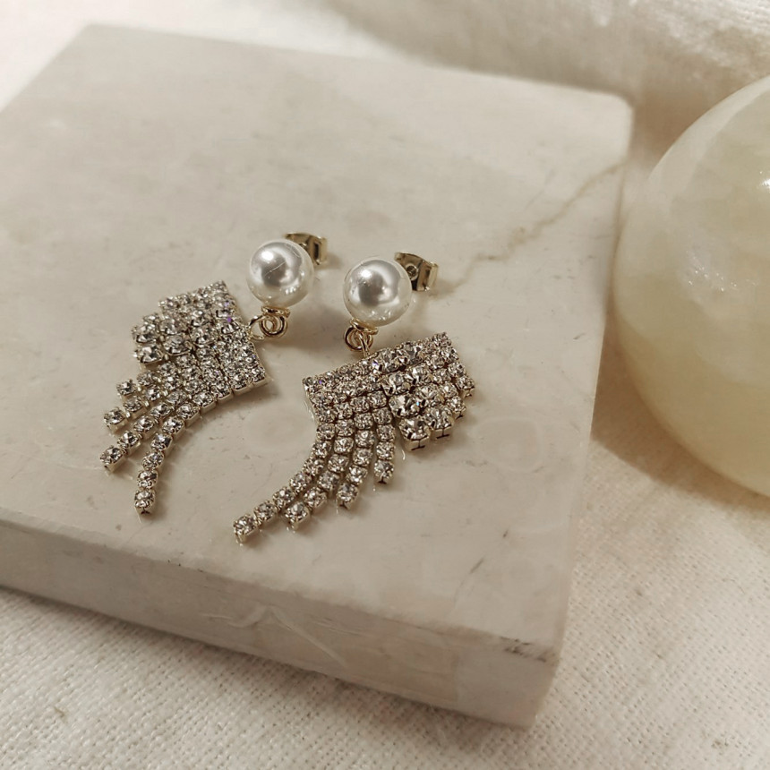 <b><p>Wings Cubic Pearl Shrk Drop Er Unique Senlity</p></b><b><p>ウィングス キュービック 真珠 ジュルナン ドロップイヤリ ユニークな感性ムード</p></b><br /><br /><p align='center'>