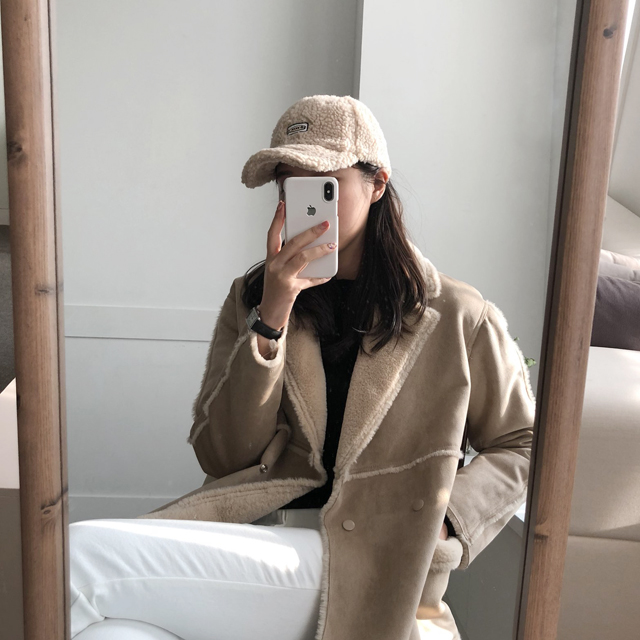 귀여운 남녀공용 FISH 양털 뽀글이 볼캡 후리스 대두 볼캡 커플 남자 여자 겨울모자 - 상세 이미지 4