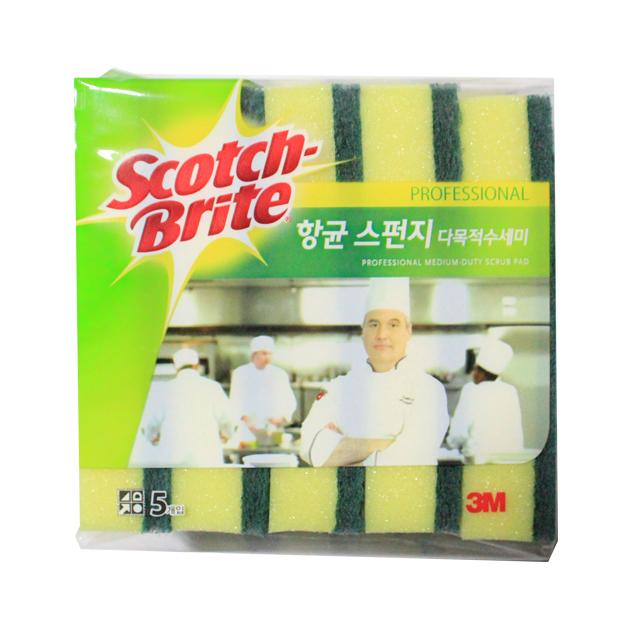 3M 양면 스폰지 수세미 SL-135 5개입 - 상품 이미지