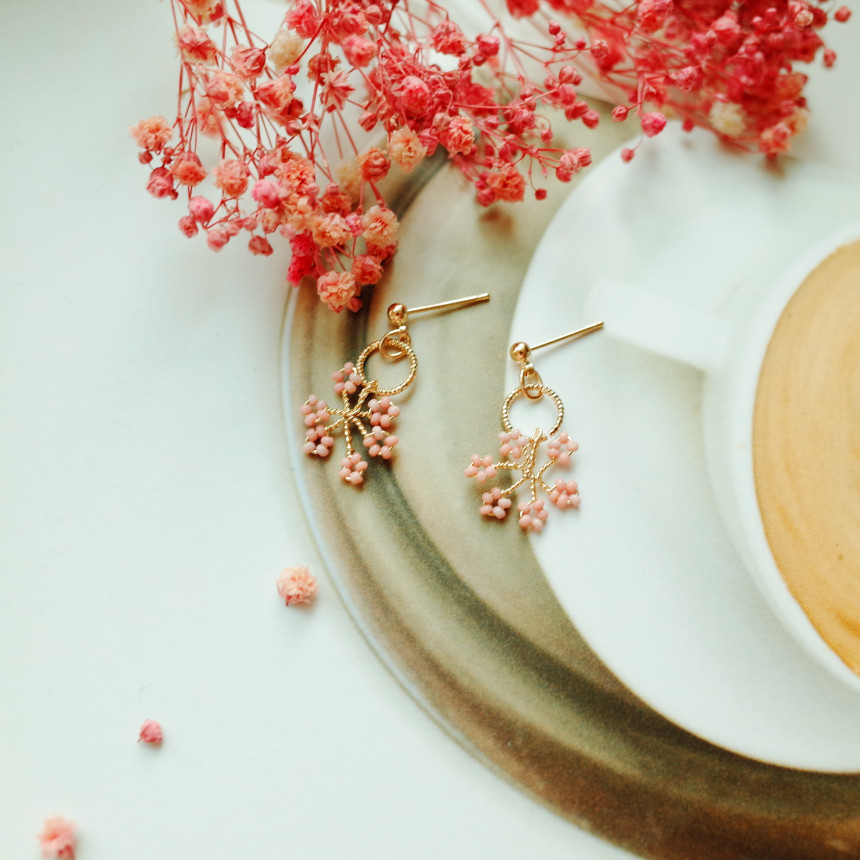 <b><p>Sore Girl Cherry Blossom eaing</p></b><b><p>ときめく 少女の 桜 イヤリング</p></b><br /><br /><p align='center'>