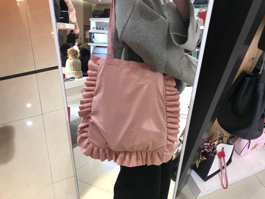 <b><p>Harajuku ruffle eco bag HJ18HB0131 Daily</p></b><b><p>原宿フリルエコバッグHJ18HB0131デイリー愛らしい女性可愛らしい 데일리에코백</p></b><br /><br /><p align='center'>