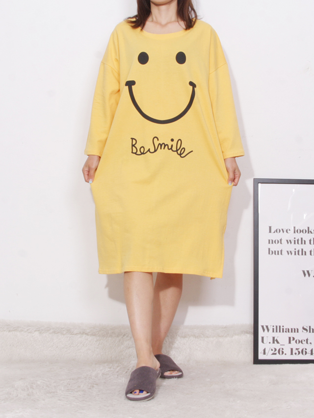 <b><p>pajamas one piece Homeware smile Fa</p></b><b><p>パジャマ ワンピース ホームウェア スマイル 純綿</p></b><br /><br /><p align='center'>