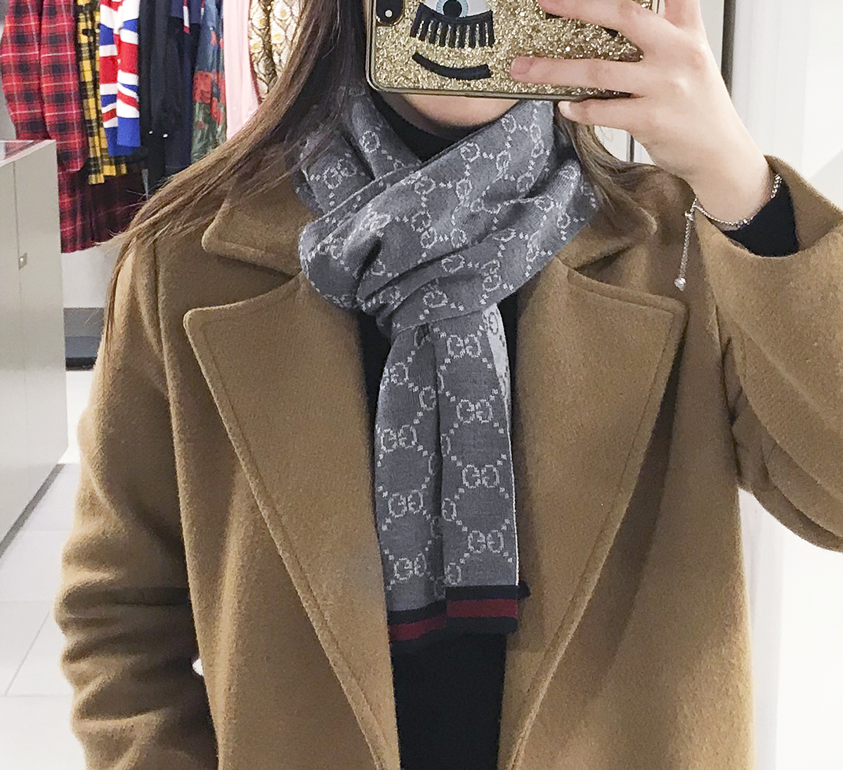 【Anju】GUCCI　マフラー 325806-3G206-1263 楽天市場】グッチ マフラー GUCCI GG/ウェブ ベージュグレー