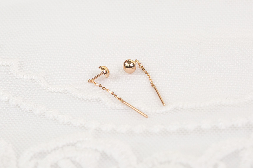 <b><p>harp ball Minim Drop Ergs 14k sple daily</p></b><b><p>ハーフ ボール ミニマルドロップイヤリング 14kが チェーン シンプル デイリー</p></b><br /><br /><p align='center'>