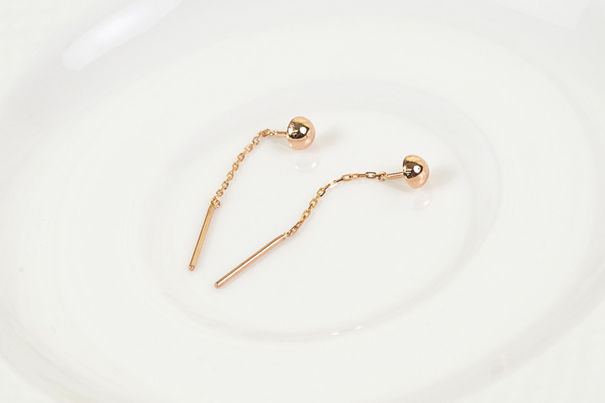 <b><p>harp ball Minim Drop Ergs 14k sple daily</p></b><b><p>ハーフ ボール ミニマルドロップイヤリング 14kが チェーン シンプル デイリー</p></b><br /><br /><p align='center'>