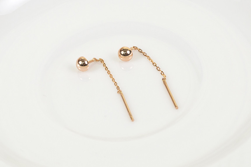 <b><p>harp ball Minim Drop Ergs 14k sple daily</p></b><b><p>ハーフ ボール ミニマルドロップイヤリング 14kが チェーン シンプル デイリー</p></b><br /><br /><p align='center'>