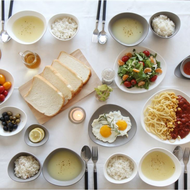 모던 화이트 블랙 그레이 4인 24P 그릇세트 - 상세 이미지 3