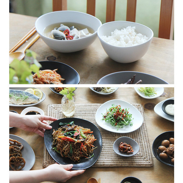 모던 화이트 블랙 그레이 4인 24P 그릇세트 - 상세 이미지 2