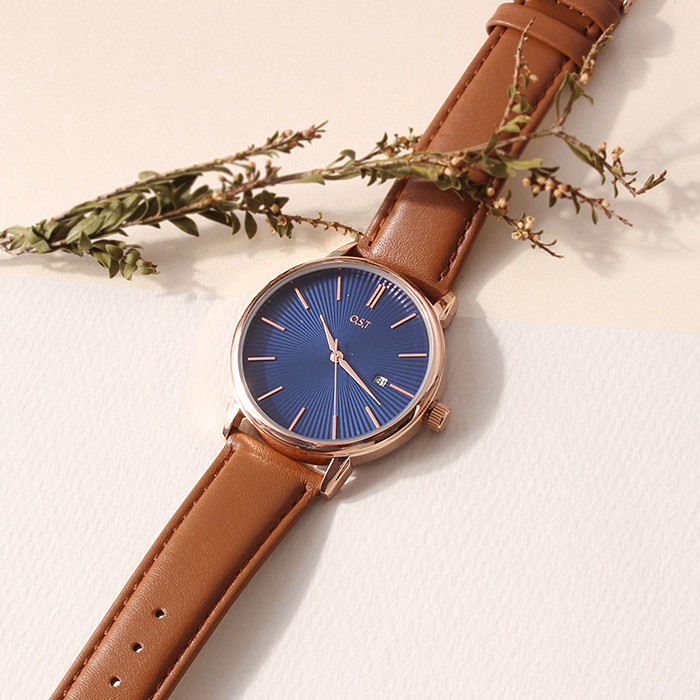 <b><p>OST Blue line couple Brown Leather wch student</p></b><b><p>OST ブルーライン カップル ブラウン レザー腕時計 学生 会社員 20代 女性</p></b><br /><br /><p align='center'>