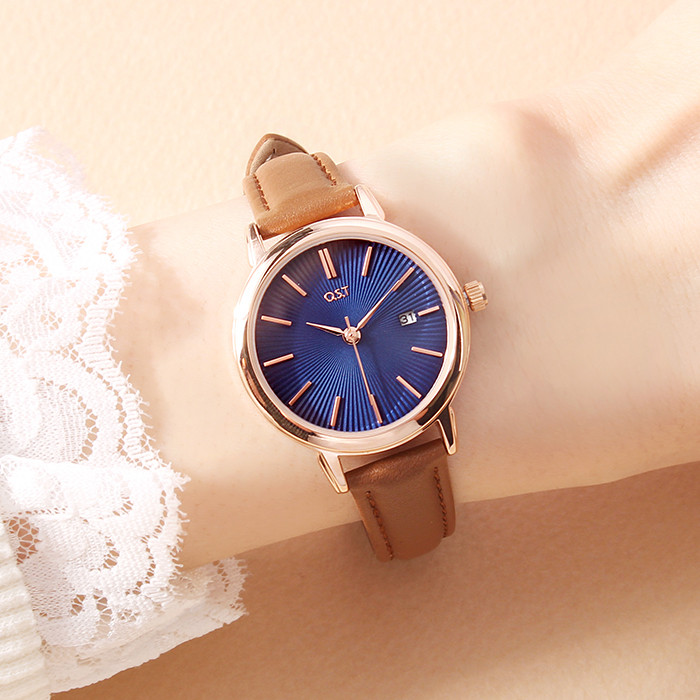 <b><p>OST Blue line couple Brown Leather wch student</p></b><b><p>OST ブルーライン カップル ブラウン レザー腕時計 学生 会社員 20代 女性</p></b><br /><br /><p align='center'>