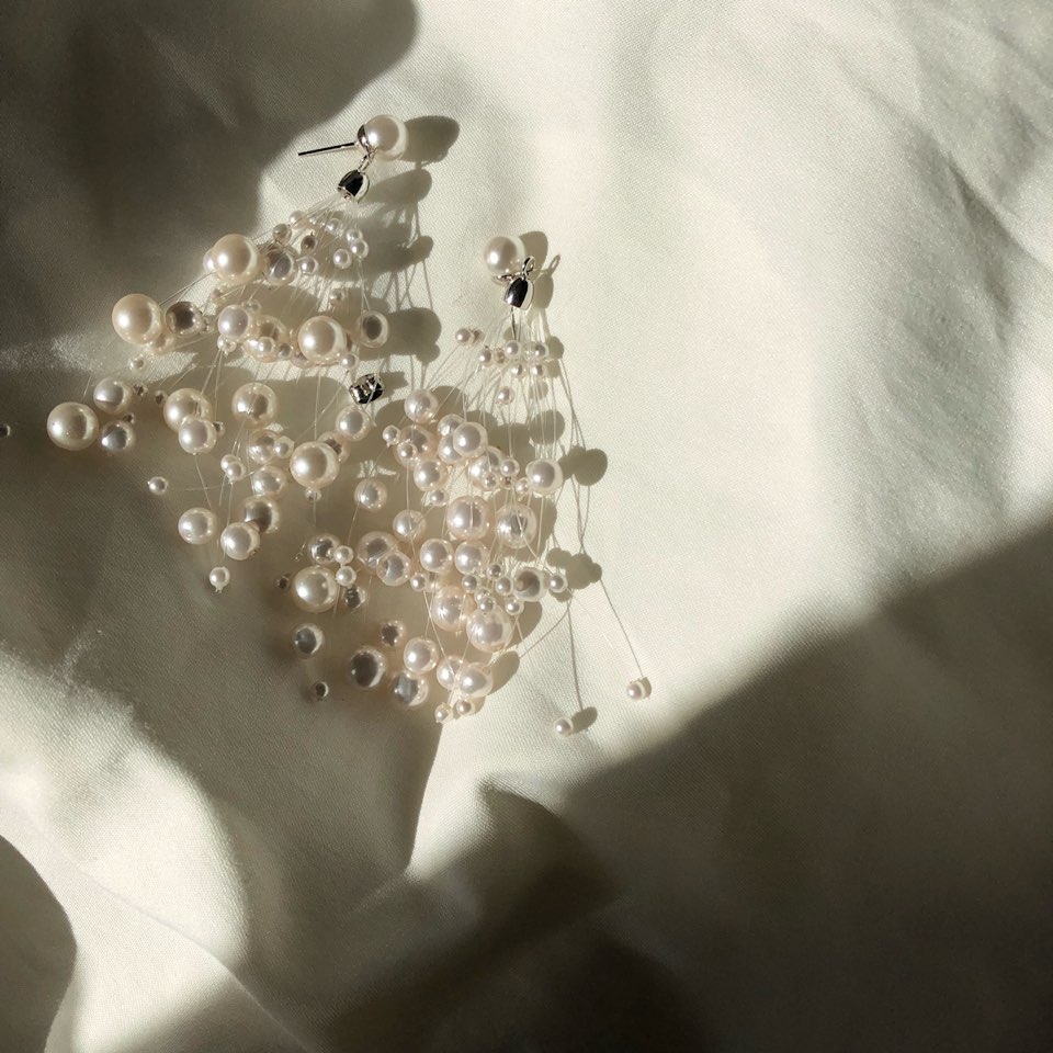 <b><p>Mongle ss earri cluster Pl by Spkli fancy</p></b><b><p>モングルモングル カスミソウ イヤリ 松茸 真珠多発 スパークリ 派手な 大きな</p></b><br /><br /><p align='center'>