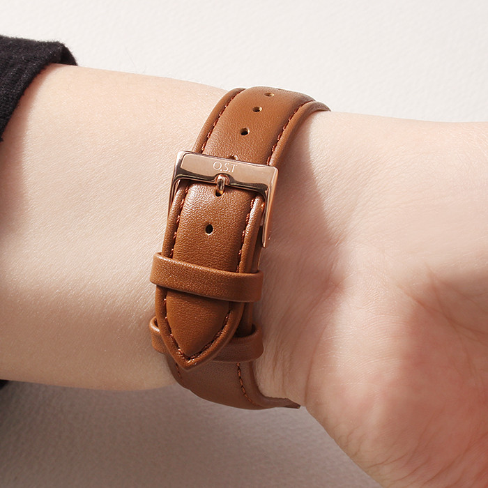 <b><p>OST Blue line couple Brown Leather wch student</p></b><b><p>OST ブルーライン カップル ブラウン レザー腕時計 学生 会社員 20代 女性</p></b><br /><br /><p align='center'>