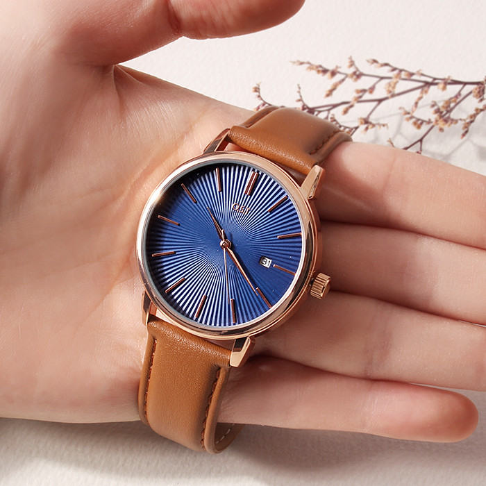 <b><p>OST Blue line couple Brown Leather wch student</p></b><b><p>OST ブルーライン カップル ブラウン レザー腕時計 学生 会社員 20代 女性</p></b><br /><br /><p align='center'>