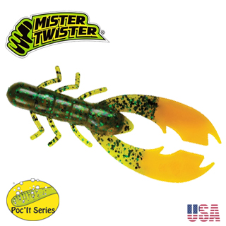 [30% 할인판매] 미스터 트위스터    POC'IT® CRAW 3.5 / 폭잇 크로우 / 3.5인치 / Mr Twister / 배스웜 / 가재웜 / 트레일러웜 - 상품 이미지