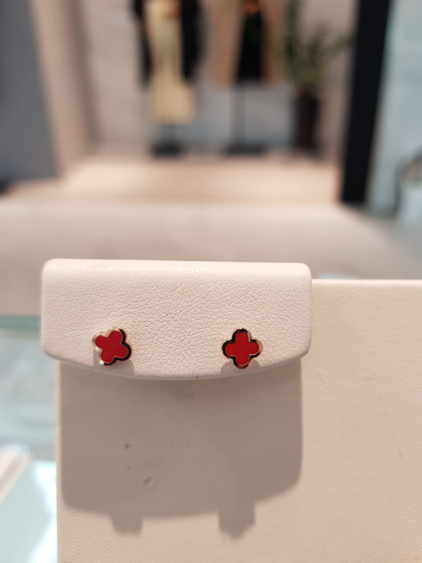 <b><p>Harry Mason Crova Red eings HMTPE-001RG A</p></b><b><p>ハリー・メイソン クローバー レッドイヤリング HMTPE-001RG 可愛らしいコーディネート</p></b><br /><br /><p align='center'>