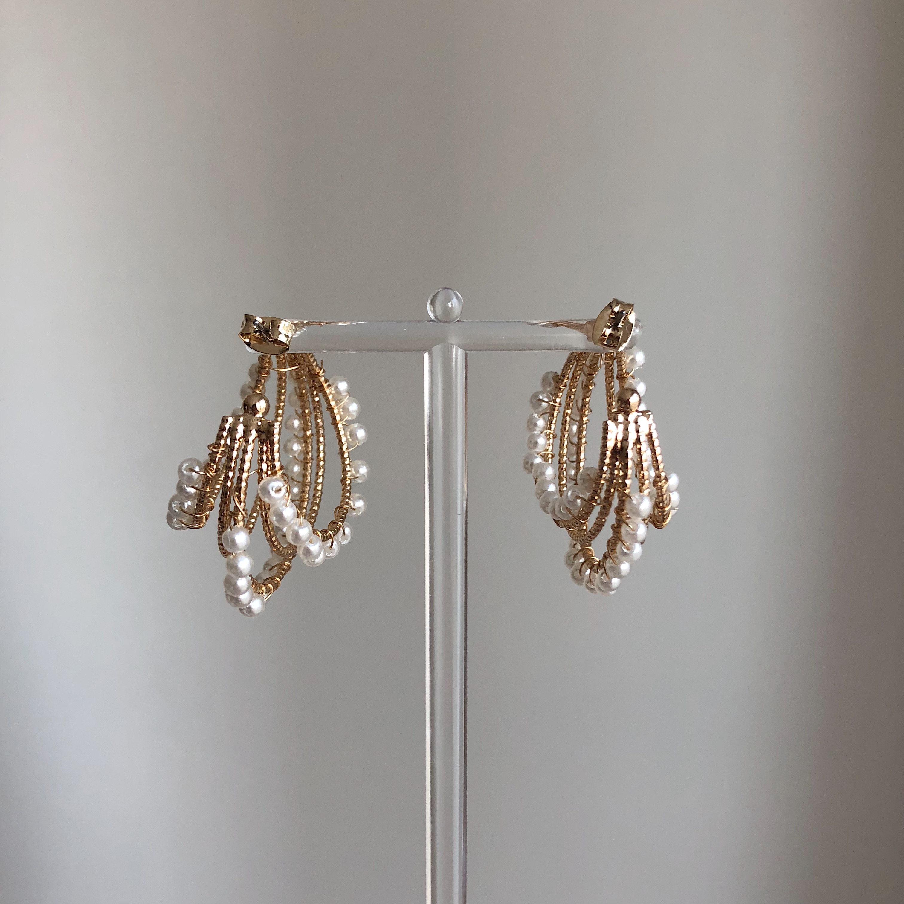 <b><p>Moonlight Bold Earrings silver Roseg Hand</p></b><b><p>ムーンライト ボールドピアス シルバー ローズゴ ハンドメイ 925 パロップ ヴィンテージ</p></b><br /><br /><p align='center'>