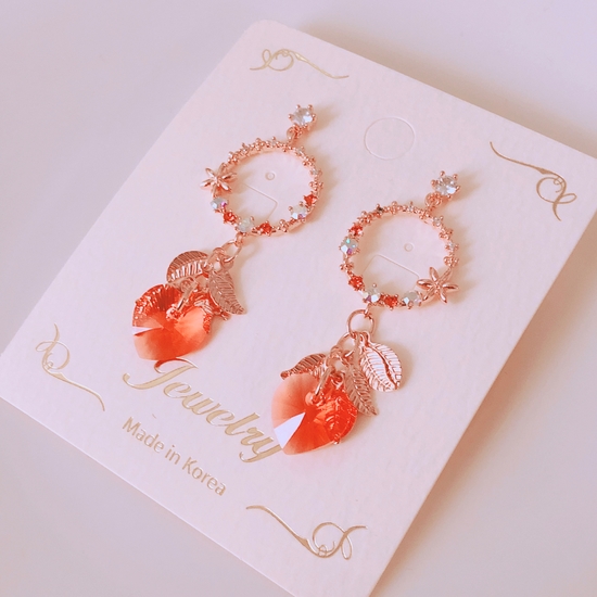 <b><p>Grapefruit syp Heart Erings Good pot cycle</p></b><b><p>グレープフルーツシロップ ハートピアス ポイントサイクル良い ケバケバした ユニークアクセサリー</p></b><br /><br /><p align='center'>