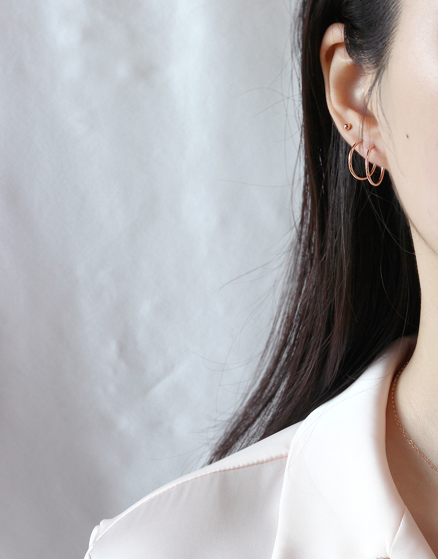 <b><p>14k Rose Gold small earring Twenties wom</p></b><b><p>14k ローズゴールド 小さな イヤリング 20代の女性 中高生 シンプル デイリー</p></b><br /><br /><p align='center'>