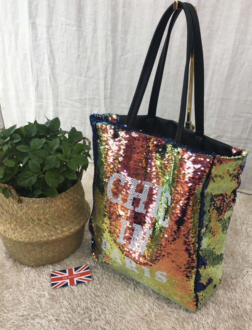 <b><p>SO MARCH Two-tone sequins box show pur bag</p></b><b><p>SO MARCHツートンカラーのスパンコールボックスショーポベクバッグトートバッグエコバッグショルダ</p></b><br /><br /><p align='center'>