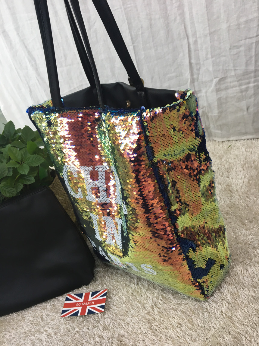 <b><p>SO MARCH Two-tone sequins box show pur bag</p></b><b><p>SO MARCHツートンカラーのスパンコールボックスショーポベクバッグトートバッグエコバッグショルダ</p></b><br /><br /><p align='center'>