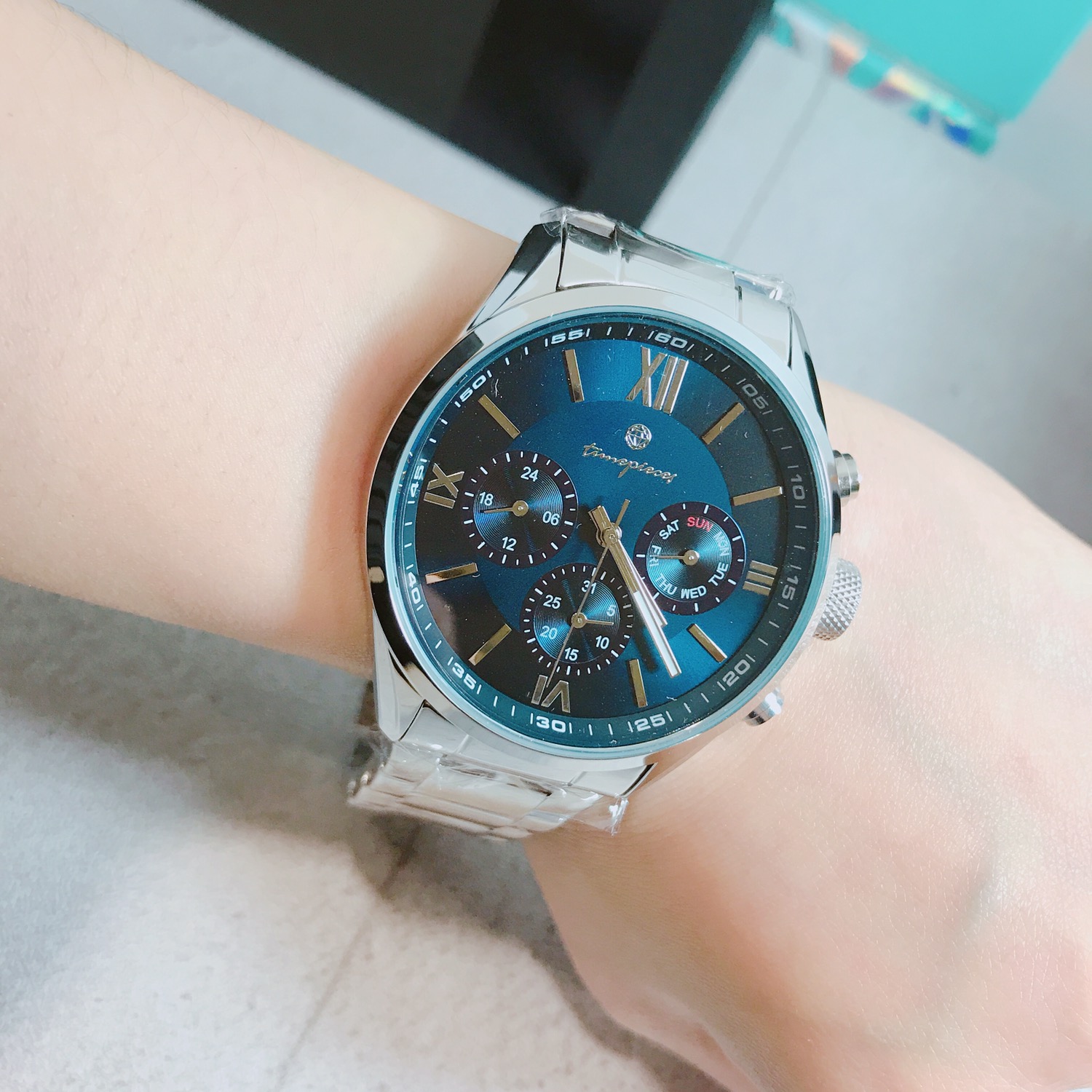 <b><p>OST Homme Black Edition Men's tal Watch</p></b><b><p>OSTオムブラックエディション男性メタル時計 ネイビー、グレー OTM118201FLS</p></b><br /><br /><p align='center'>