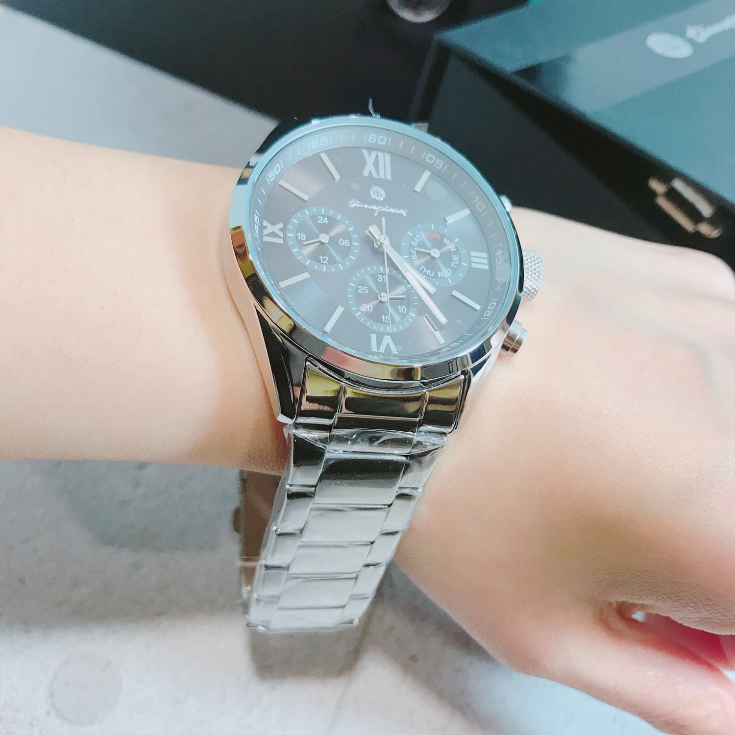 <b><p>OST Homme Black Edition Men's tal Watch</p></b><b><p>OSTオムブラックエディション男性メタル時計 ネイビー、グレー OTM118201FLS</p></b><br /><br /><p align='center'>